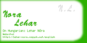 nora lehar business card